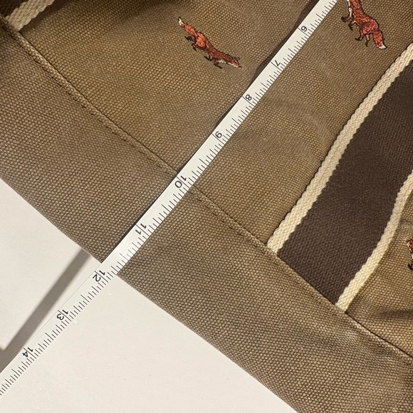 Vintage L.L. Bean Large Fox Embroidered Boat and Tote Bag – Rare - Picture 10 of 11